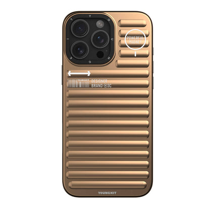 Apple iPhone 16 Pro M-safe Şarj Özellikli Kılıf Mat Renkli Tasarım Youngkit Original Serisi Kapak Gold