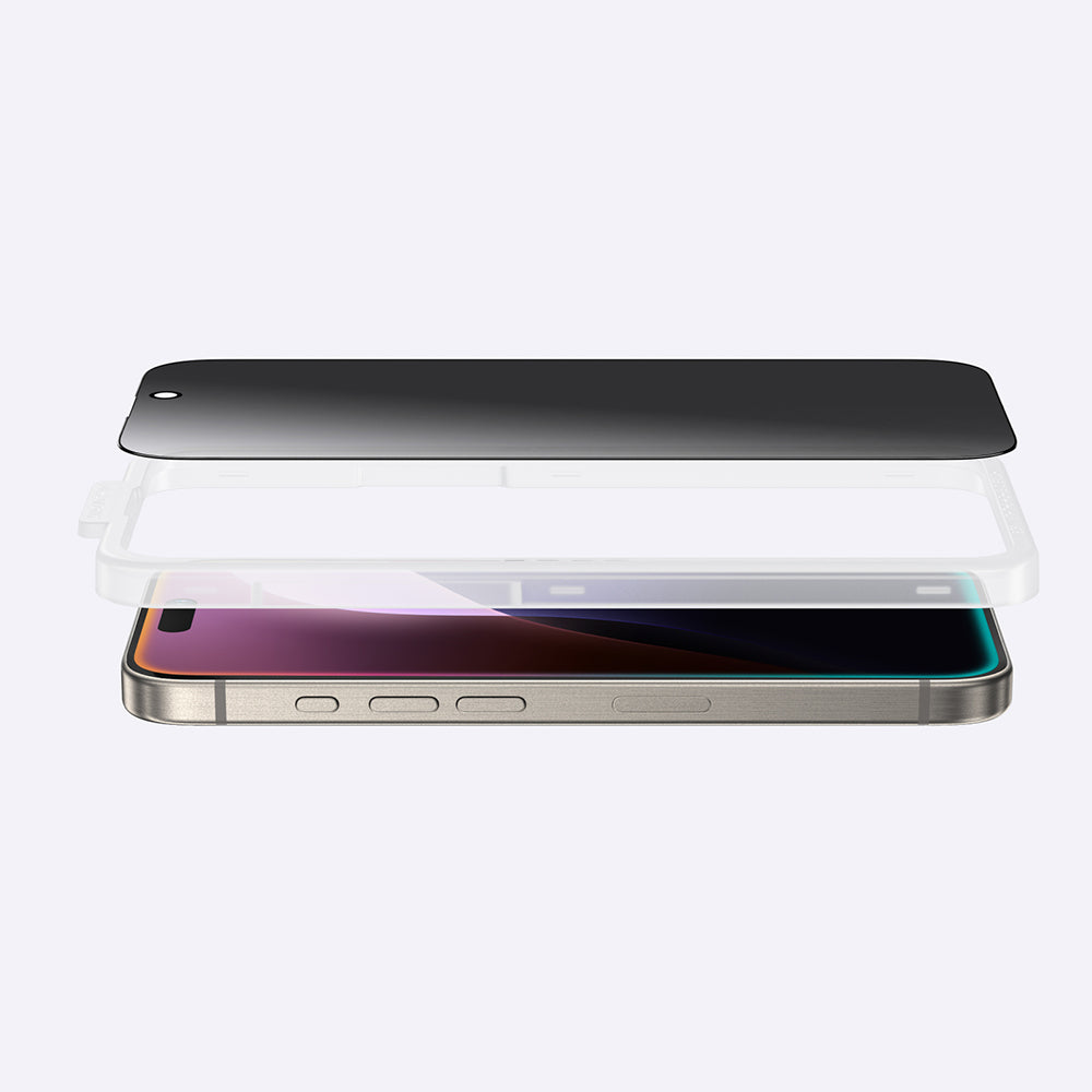 Apple iPhone 16 Pro Max Amazingthing Radix Privacy Parmak İzi Bırakmayan Temperli Cam Ekran Koruyucu Siyah