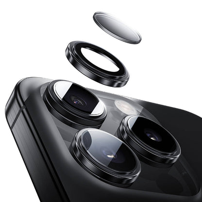 Apple iPhone 16 Pro Max Benks Parlama Önleyici Glass Warrior Metal Kamera Lens Koruyucu Siyah