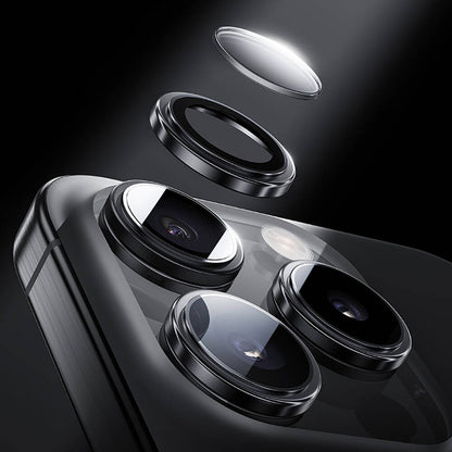 Apple iPhone 16 Pro Max Benks Parlama Önleyici Glass Warrior Metal Kamera Lens Koruyucu Titanyum-Gri