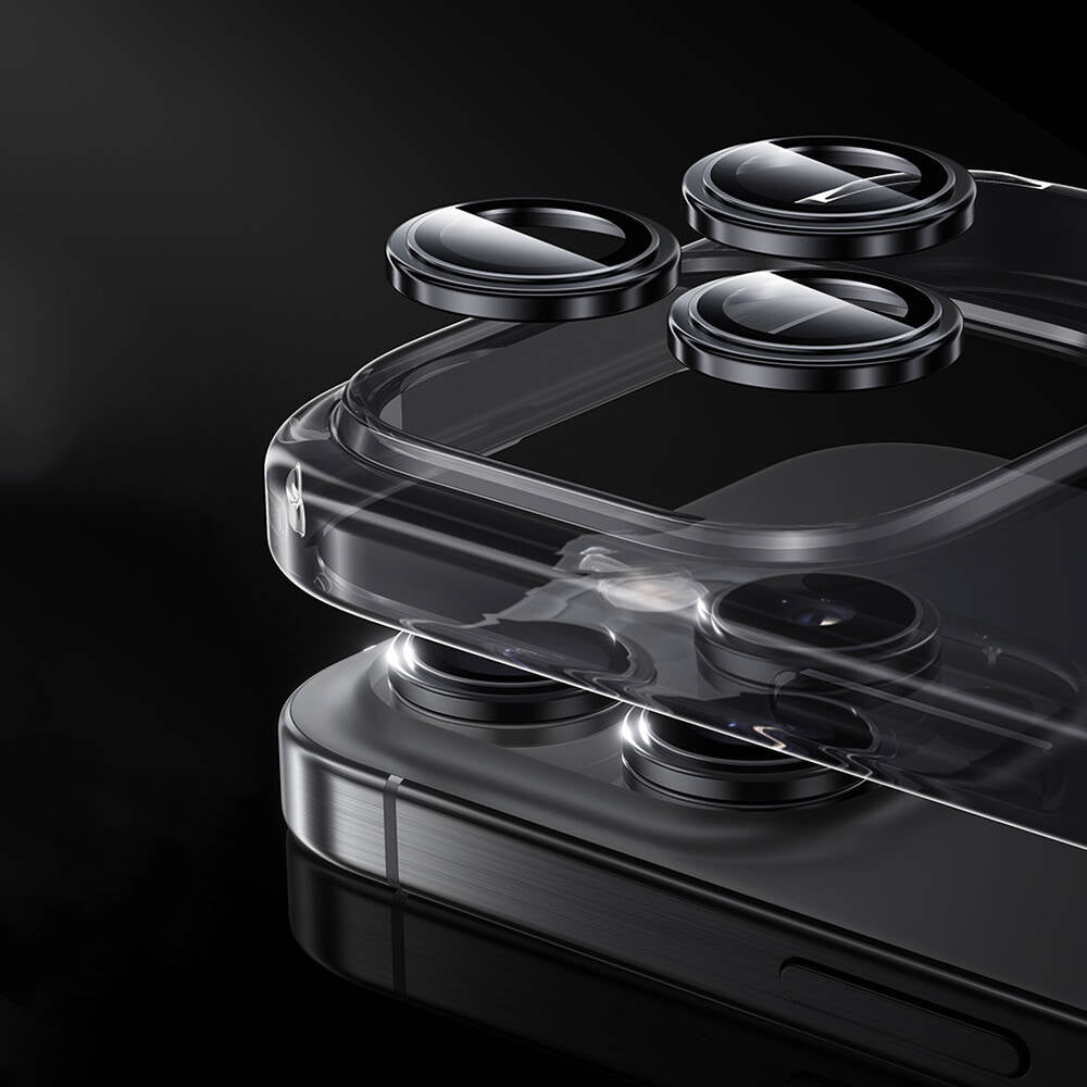 Apple iPhone 16 Pro Max Benks Parlama Önleyici Glass Warrior Metal Kamera Lens Koruyucu Gümüş