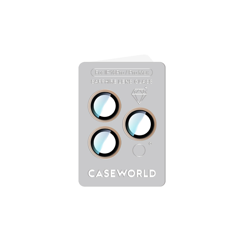 Apple iPhone 16 Pro Max CaseWorld Sapphire Serisi Anti Reflective Lens Koruyucu Gold