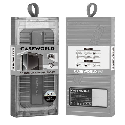Apple iPhone 16 Pro Max CaseWorld Ultra-Thin Serisi TMQ Privacy 0.15mm 3D Cam Ekran Koruyucu + Uygulama Aparatlı Siyah