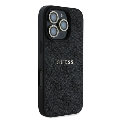 Apple iPhone 16 Pro Max Guess Orjinal Lisanslı Kılıf + Ekran Koruyucu + Lens Koruyucu 3in1 Aksesuar Seti Pembe