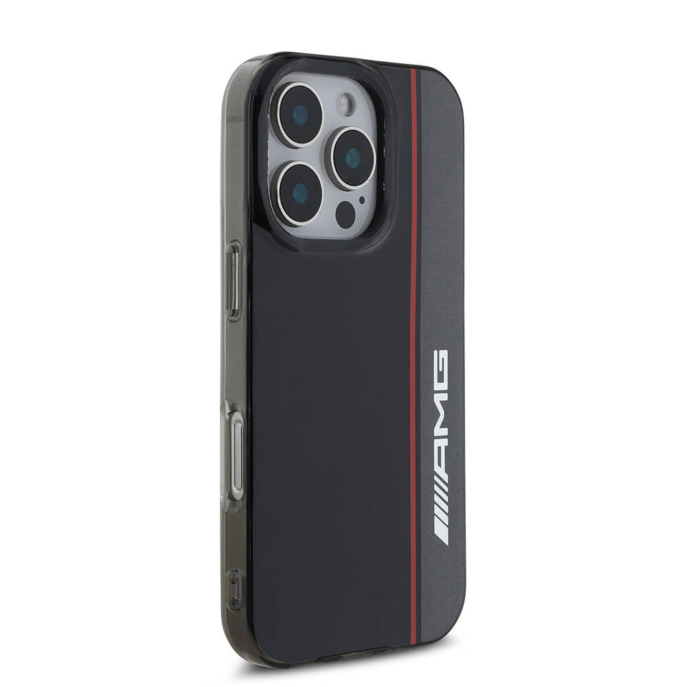 Apple iPhone 16 Pro Max Kılıf AMG Orjinal Lisanslı M-safe Şarj Özellikli IML Baskı Logolu Çift Katmanlı Bow Lines Kapak Beyaz