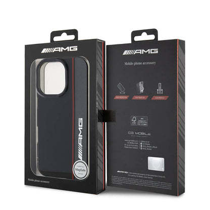 Apple iPhone 16 Pro Max Kılıf AMG Orjinal Lisanslı M-safe Şarj Özellikli IML Baskı Logolu Çift Katmanlı Bow Lines Kapak Beyaz