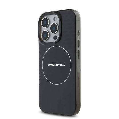 Apple iPhone 16 Pro Max Kılıf AMG Orjinal Lisanslı M-safe Şarj Özellikli IML Baskı Logolu Smoked Kapak Siyah