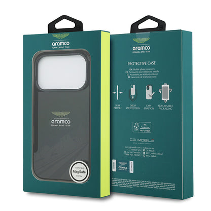 Apple iPhone 17 Pro Kılıf Aston Martin Orjinal Lisanslı M-safe Şarj Özellikli IML Baskı Logolu Formula Tasarımlı Kapak Siyah