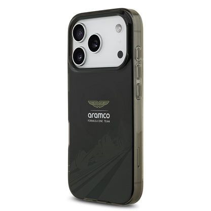 Apple iPhone 17 Pro Kılıf Aston Martin Orjinal Lisanslı M-safe Şarj Özellikli IML Baskı Logolu Formula Tasarımlı Kapak Siyah