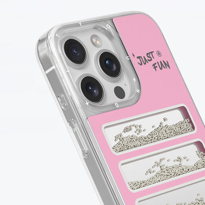 Apple iPhone 16 Pro Max Kılıf Aynalı ve Boncuklu Tasarım Youngkit Jump Serisi Kapak Pembe