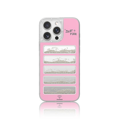 Apple iPhone 16 Pro Max Kılıf Aynalı ve Boncuklu Tasarım Youngkit Jump Serisi Kapak Pembe