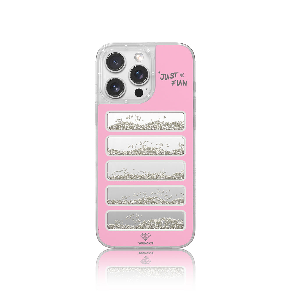 Apple iPhone 16 Pro Max Kılıf Aynalı ve Boncuklu Tasarım Youngkit Jump Serisi Kapak Açık Yeşil