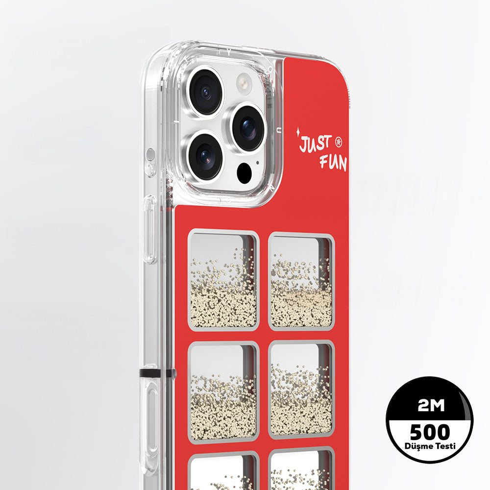 Apple iPhone 16 Pro Max Kılıf Aynalı ve Boncuklu Tasarım Youngkit Spirit Serisi Kapak Mürdüm