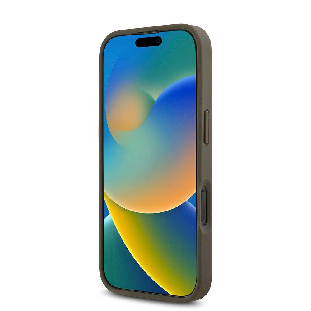 Apple iPhone 16 Pro Max Kılıf DKNY Orjinal Lisanslı M-safe Şarj Özellikli 3D Yazılı Repeat Pattern Kapak Siyah