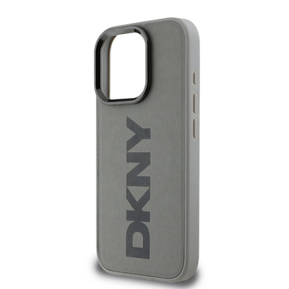 Apple iPhone 16 Pro Max Kılıf DKNY Orjinal Lisanslı M-safe Şarj Özellikli PU Deri Plain Kapak Kahverengi