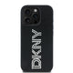 Apple iPhone 16 Pro Max Kılıf DKNY Orjinal Lisanslı Taşlı DKNY Yazılı Metalik Rhinestones PU Deri Kapak Siyah