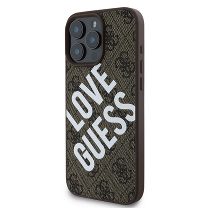 Apple iPhone 16 Pro Max Kılıf Guess Orjinal Lisanslı Big Love Guess Kapak Siyah
