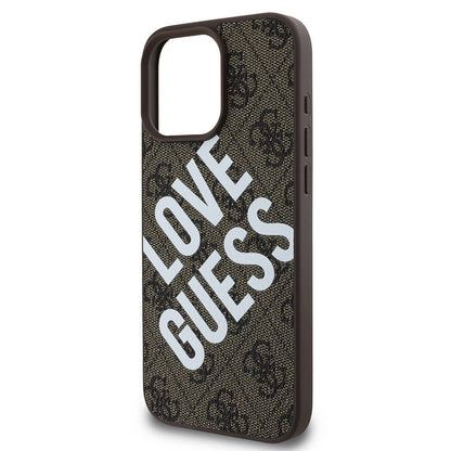 Apple iPhone 16 Pro Max Kılıf Guess Orjinal Lisanslı Big Love Guess Kapak Siyah