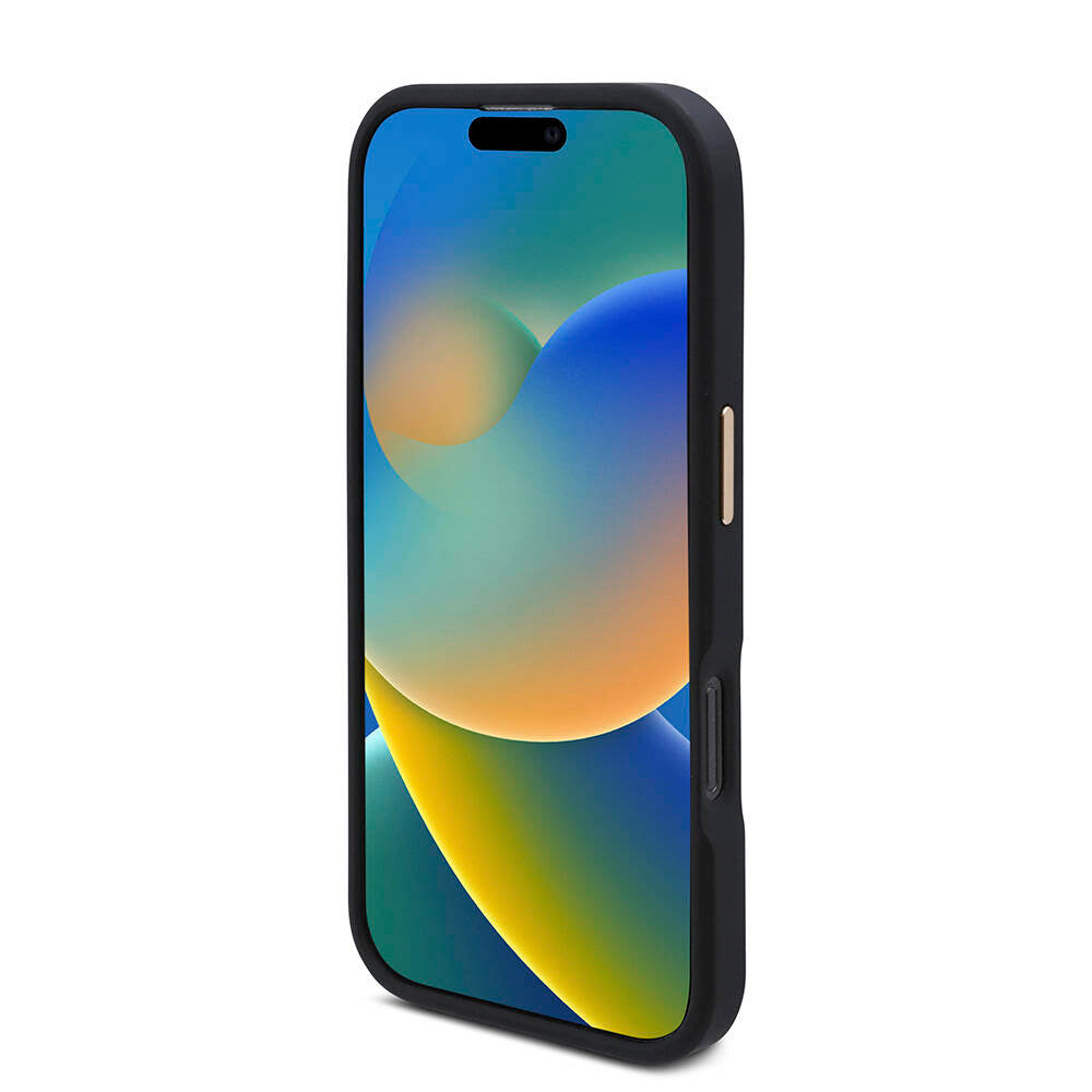 Apple iPhone 16 Pro Max Kılıf Guess Orjinal Lisanslı M-safe Şarj Özellikli 4G Desenli PU Metal Plaka Klasik Logolu Kapak Pembe