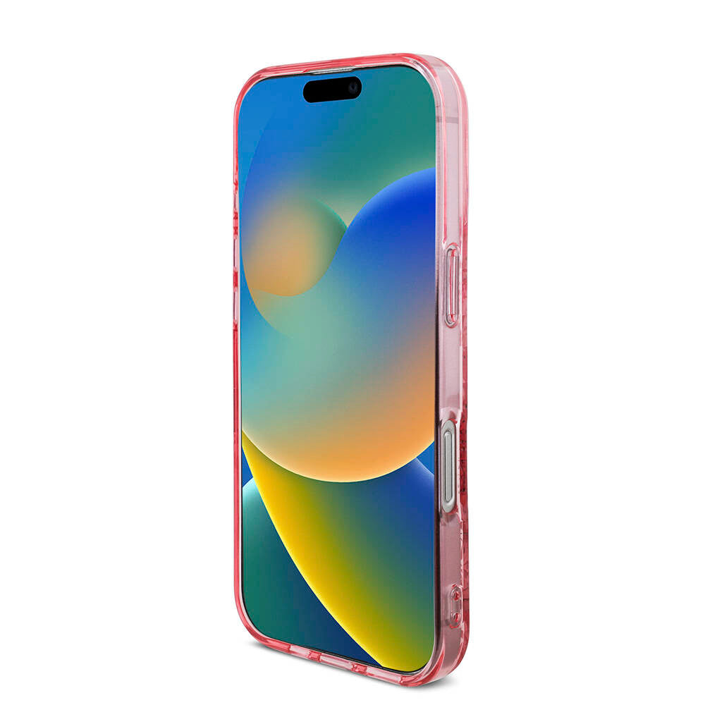 Apple iPhone 16 Pro Max Kılıf Guess Orjinal Lisanslı M-safe Şarj Özellikli IML Baskılı Çiçek İnci Bileklikli Kapak Yeşil