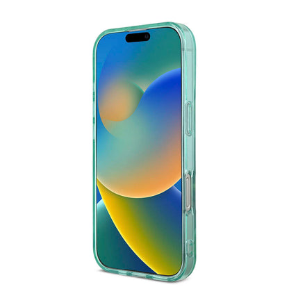 Apple iPhone 16 Pro Max Kılıf Guess Orjinal Lisanslı M-safe Şarj Özellikli IML Baskılı Jungle Ring Kapak Mor