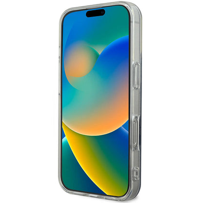 Apple iPhone 16 Pro Max Kılıf Guess Orjinal Lisanslı M-safe Şarj Özellikli Yazı Logolu 4G Desenli Kapak Siyah