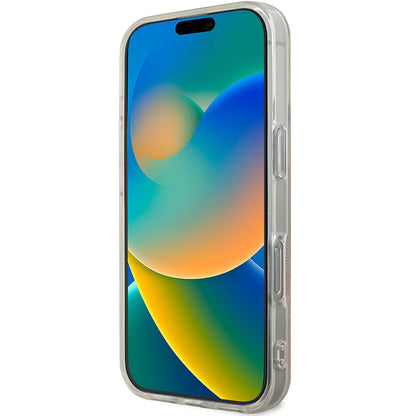 Apple iPhone 16 Pro Max Kılıf Guess Orjinal Lisanslı M-safe Şarj Özellikli Yazı Logolu 4G Desenli Kapak Kahverengi