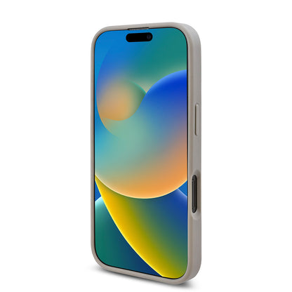 Apple iPhone 16 Pro Max Kılıf Guess Orjinal Lisanslı Taşlı Arka Yüzey Üçgen Logolu Kapak Gümüş