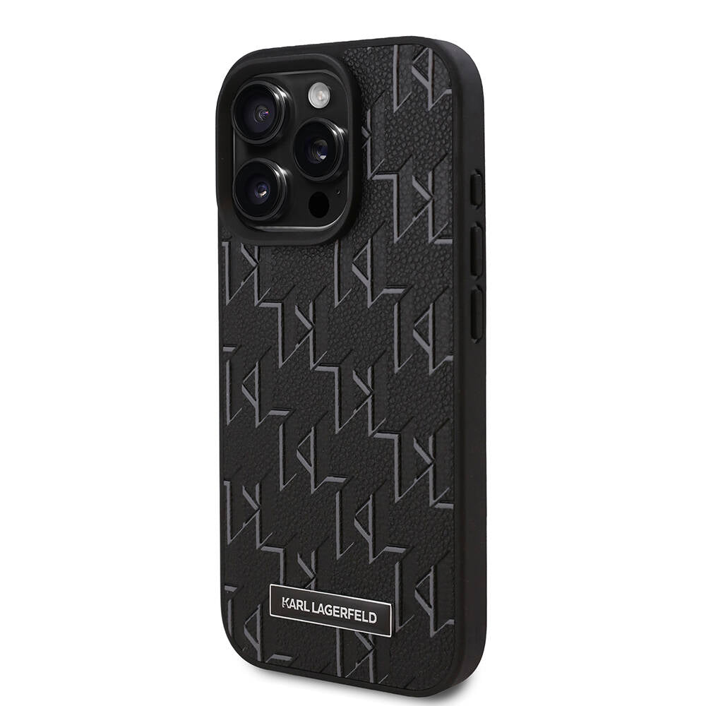 Apple iPhone 16 Pro Max Kılıf Karl Lagerfeld Orjinal Lisanslı M-safe Şarj Özellikli KL Yazılı Hot Stamp Kapak Krem