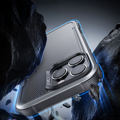 Apple iPhone 16 Pro Max Kılıf M-safe Şarj Özellikli Airbagli Raptic Apex Serisi Karbon Fiber Tasarımlı Kapak Siyah