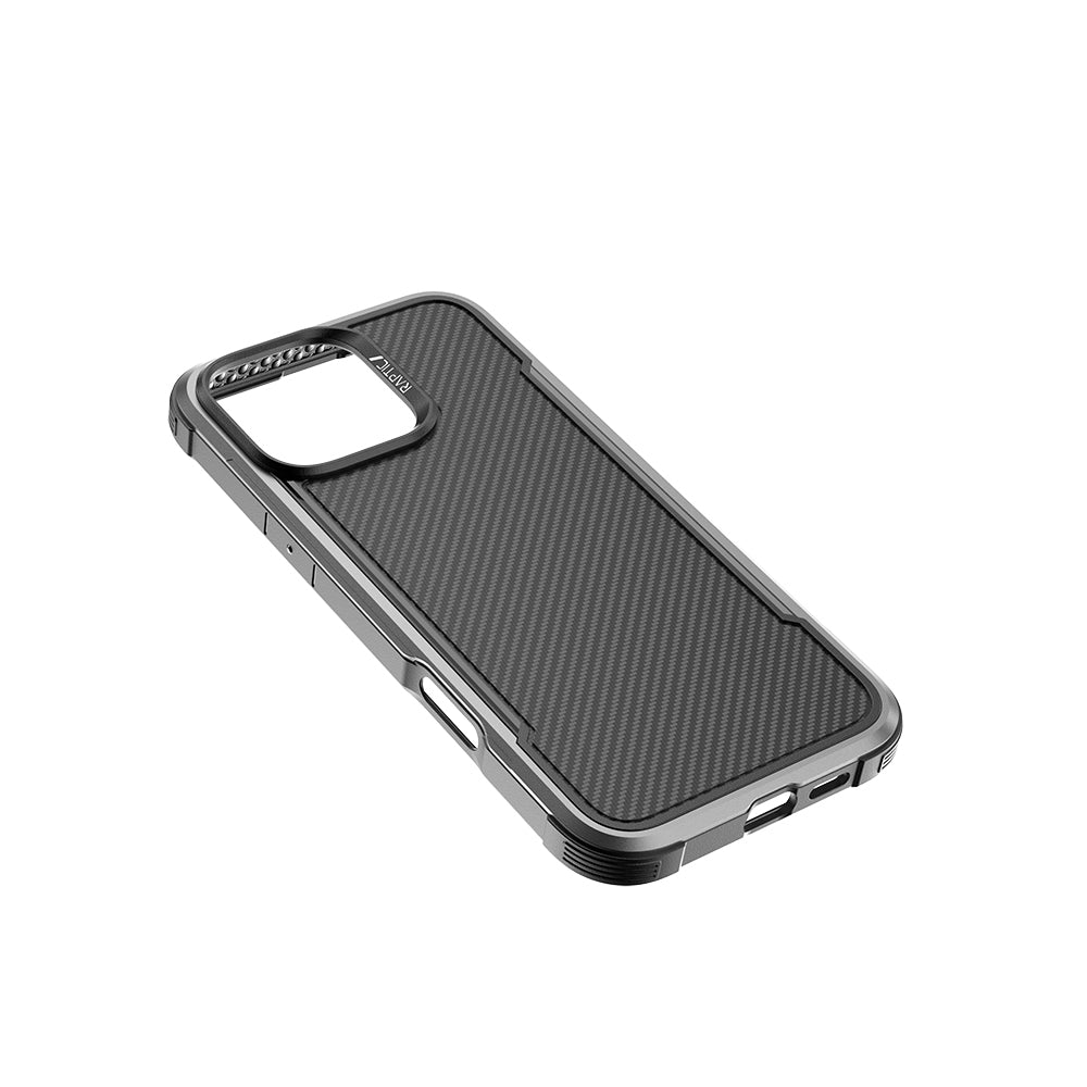 Apple iPhone 16 Pro Max Kılıf M-safe Şarj Özellikli Airbagli Raptic Apex Serisi Karbon Fiber Tasarımlı Kapak Siyah