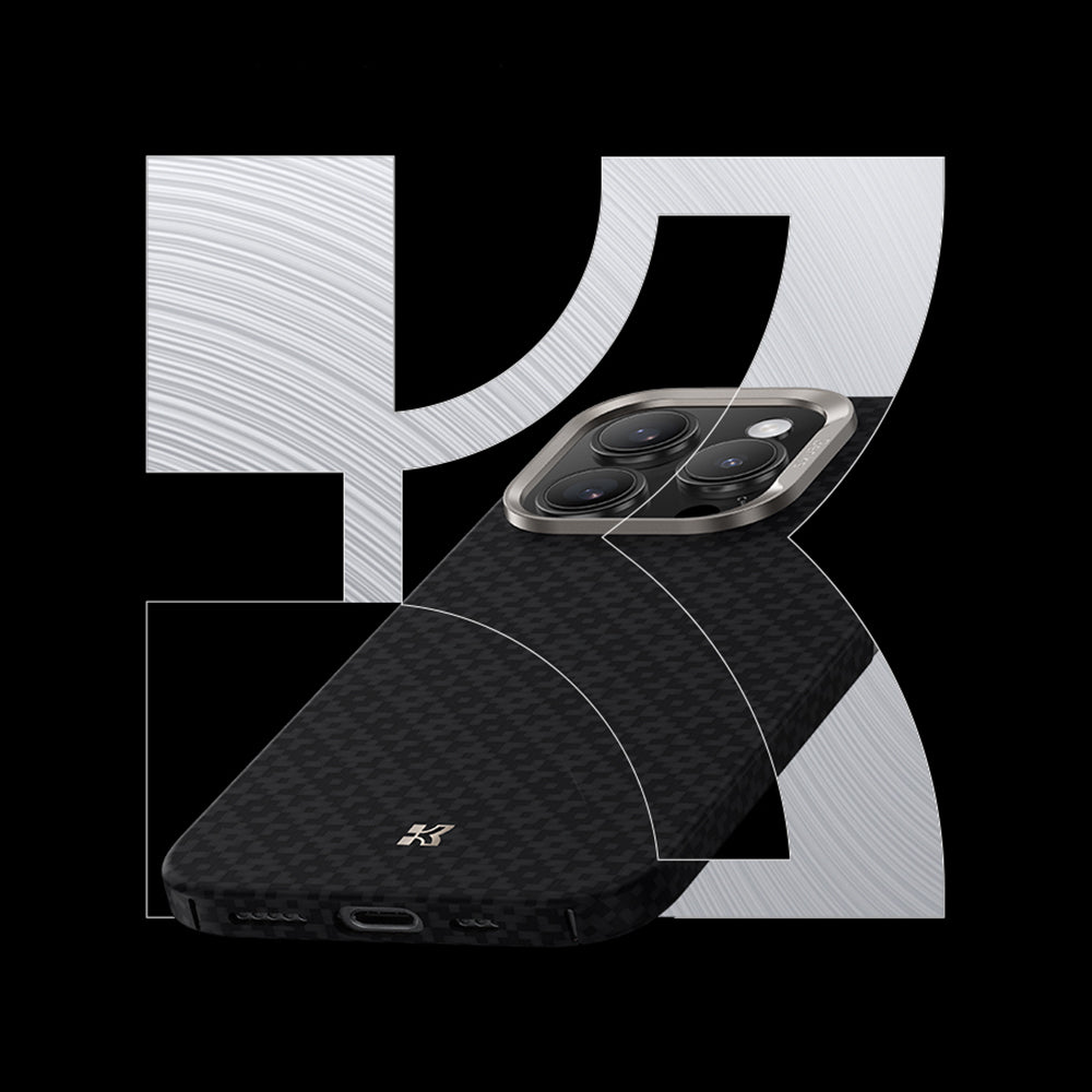 Apple iPhone 16 Pro Max Kılıf M-Safe Şarj Özellikli Benks ArmorAir ArmorGrid Serisi Kevlar Kapak Mavi