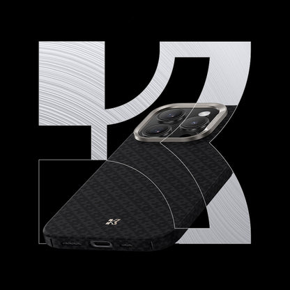 Apple iPhone 16 Pro Max Kılıf M-Safe Şarj Özellikli Benks ArmorAir ArmorGrid Serisi Kevlar Kapak Siyah