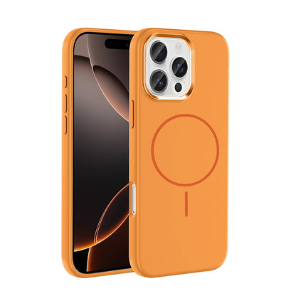 Apple iPhone 16 Pro Max Kılıf M-Safe Şarj Özellikli Metal Kamera Çerçeveli Zore Edi Silikon Kapak