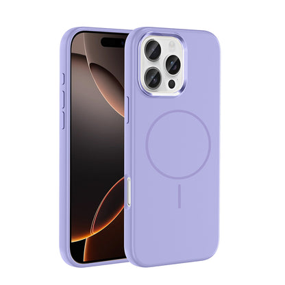 Apple iPhone 16 Pro Max Kılıf M-Safe Şarj Özellikli Metal Kamera Çerçeveli Zore Edi Silikon Kapak