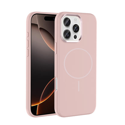 Apple iPhone 16 Pro Max Kılıf M-Safe Şarj Özellikli Metal Kamera Çerçeveli Zore Edi Silikon Kapak