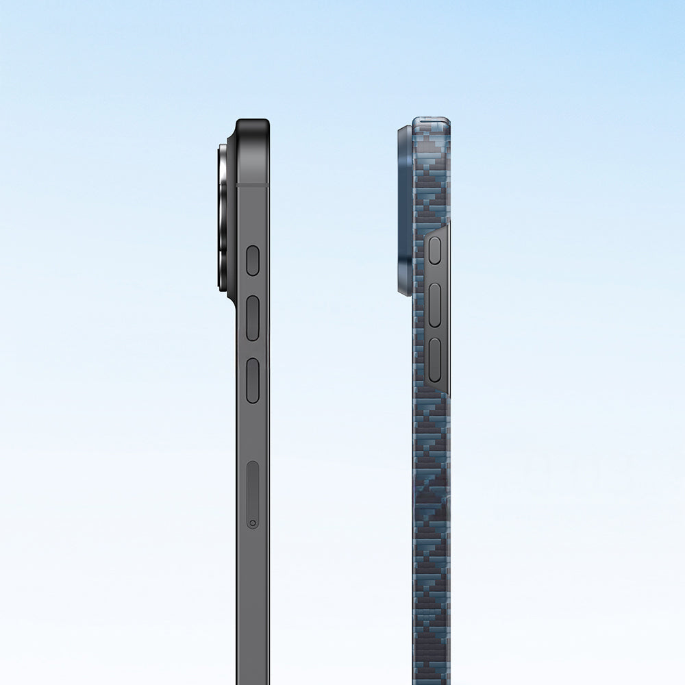 Apple iPhone 16 Pro Max Kılıf M-safe Şarj Özellikli Raptic Aramid Skin Origin Serisi Kapak Lacivert