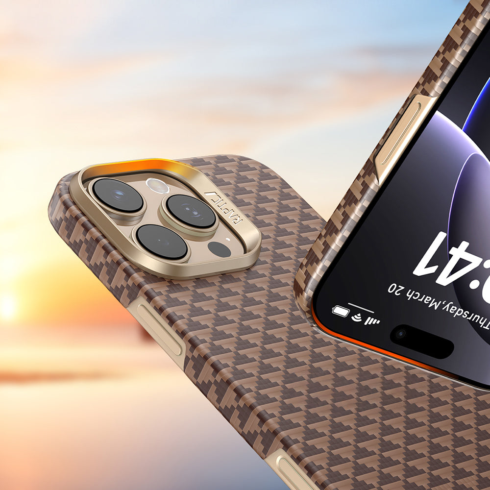 Apple iPhone 16 Pro Max Kılıf M-safe Şarj Özellikli Raptic Aramid Skin Origin Serisi Kapak Kırmızı