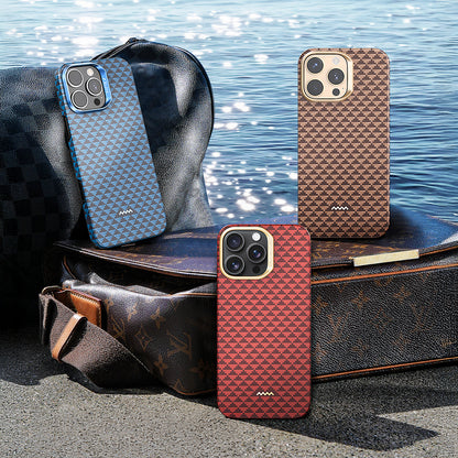 Apple iPhone 16 Pro Max Kılıf M-safe Şarj Özellikli Raptic Aramid Skin Origin Serisi Kapak Kahverengi