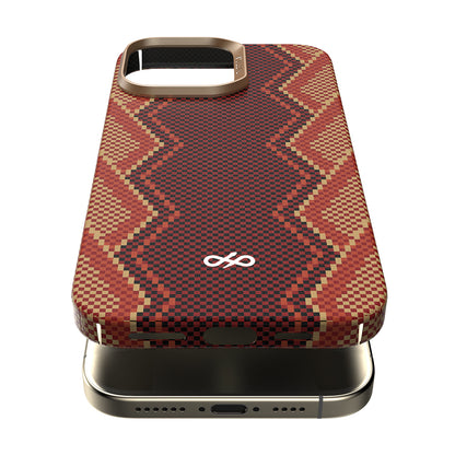 Apple iPhone 16 Pro Max Kılıf M-safe Şarj Özellikli Raptic Aramid Skin Bionic Serisi Kapak Kırmızı