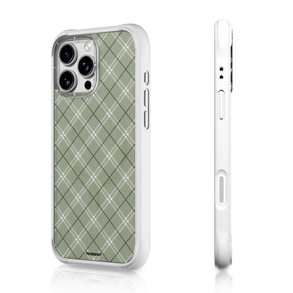 Apple iPhone 16 Pro Max Kılıf M-safe Şarj Özellikli Youngkit Argyle Serisi Kapak Açık Yeşil