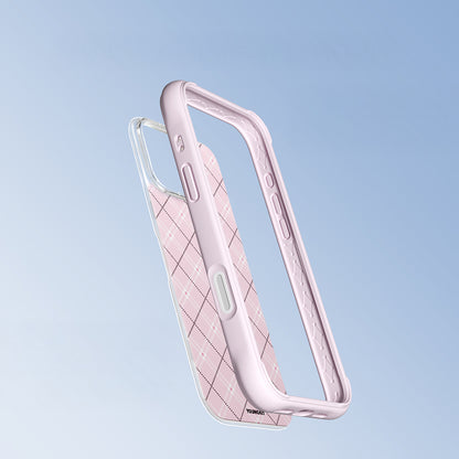 Apple iPhone 16 Pro Max Kılıf M-safe Şarj Özellikli Youngkit Argyle Serisi Kapak Açık Yeşil