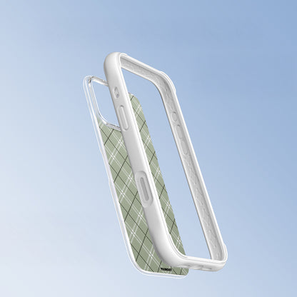 Apple iPhone 16 Pro Max Kılıf M-safe Şarj Özellikli Youngkit Argyle Serisi Kapak Açık Yeşil