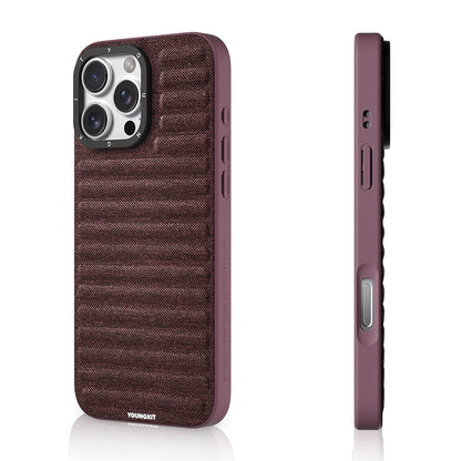 Apple iPhone 16 Pro Max Kılıf M-safe Şarj Özellikli Youngkit Canvas Serisi Kapak Mavi