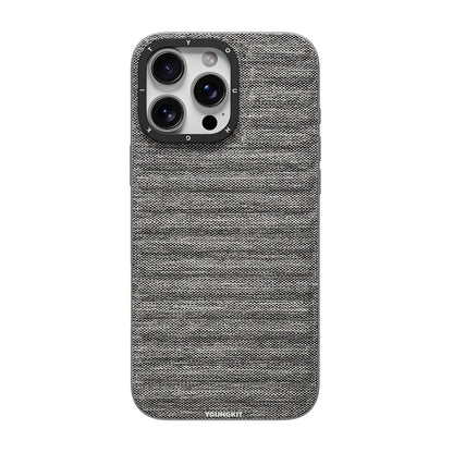 Apple iPhone 16 Pro Max Kılıf M-safe Şarj Özellikli Youngkit Canvas Serisi Kapak Gri