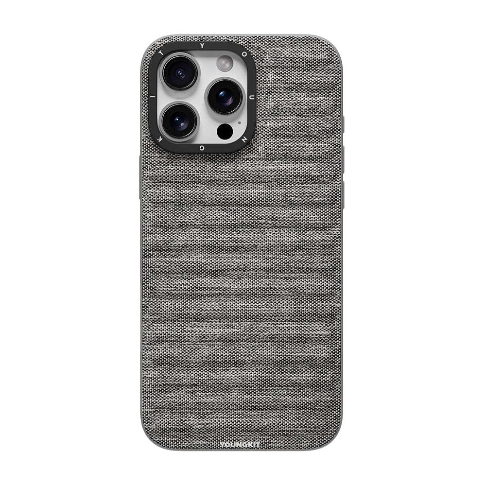 Apple iPhone 16 Pro Max Kılıf M-safe Şarj Özellikli Youngkit Canvas Serisi Kapak Siyah