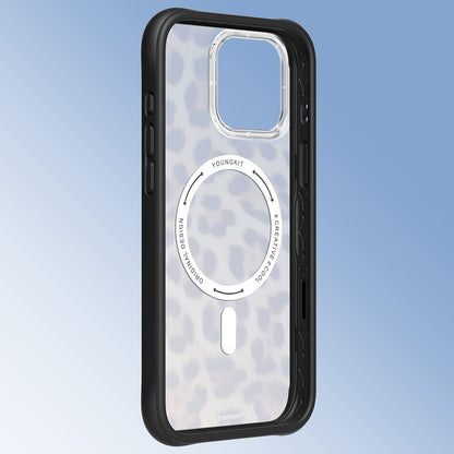 Apple iPhone 16 Pro Max Kılıf M-safe Şarj Özellikli Youngkit Leopard Serisi Kapak Siyah
