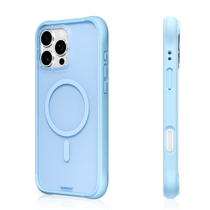 Apple iPhone 16 Pro Max Kılıf M-safe Şarj Özellikli Youngkit Macaroon Serisi Kapak Açık Yeşil