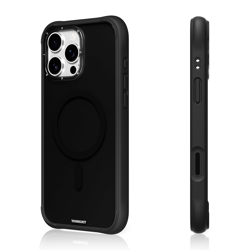 Apple iPhone 16 Pro Max Kılıf M-safe Şarj Özellikli Youngkit Macaroon Serisi Kapak Beyaz