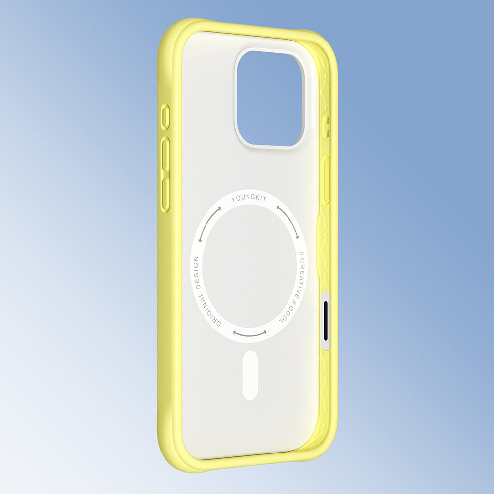 Apple iPhone 16 Pro Max Kılıf M-safe Şarj Özellikli Youngkit Macaroon Serisi Kapak Yeşil